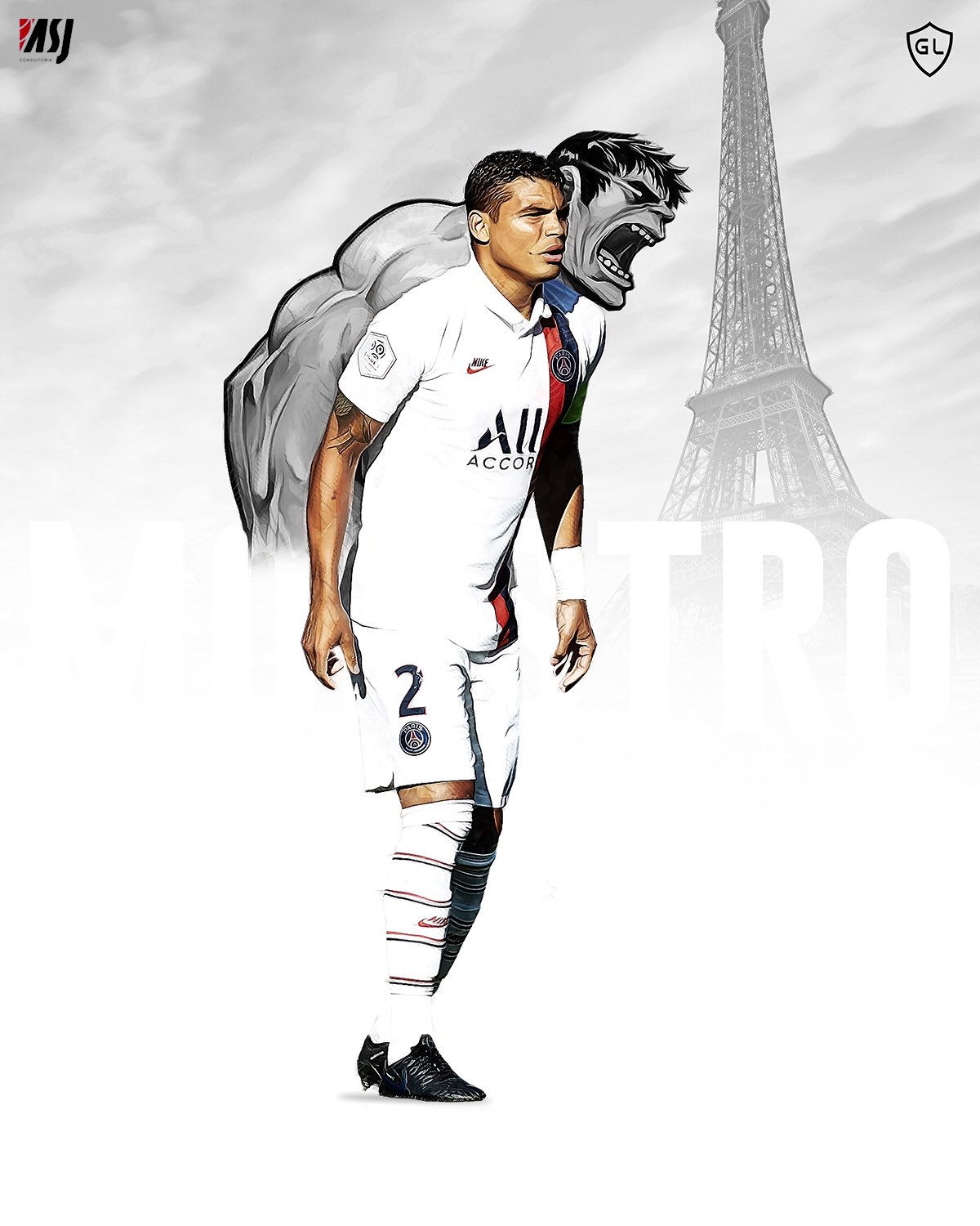 Visuel IA de Thiago Silva par gldesign
